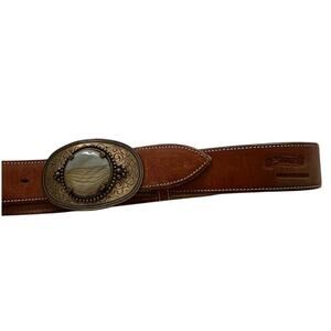 Vintage VOGT Men's Brown Leather Top Grain Steerhide Buckle Belt size 38 western
